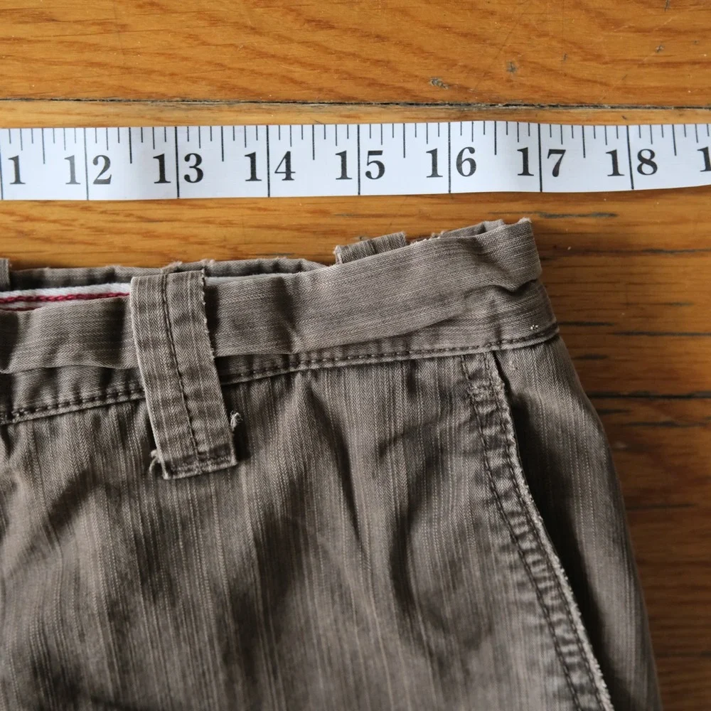 Dockers Cargo Pants Mens Brown Relaxed Fit Distressed Gorpcore 34x32 Flat Front‎
